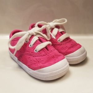 Ked's Pink Lace Sneakers with toe cap